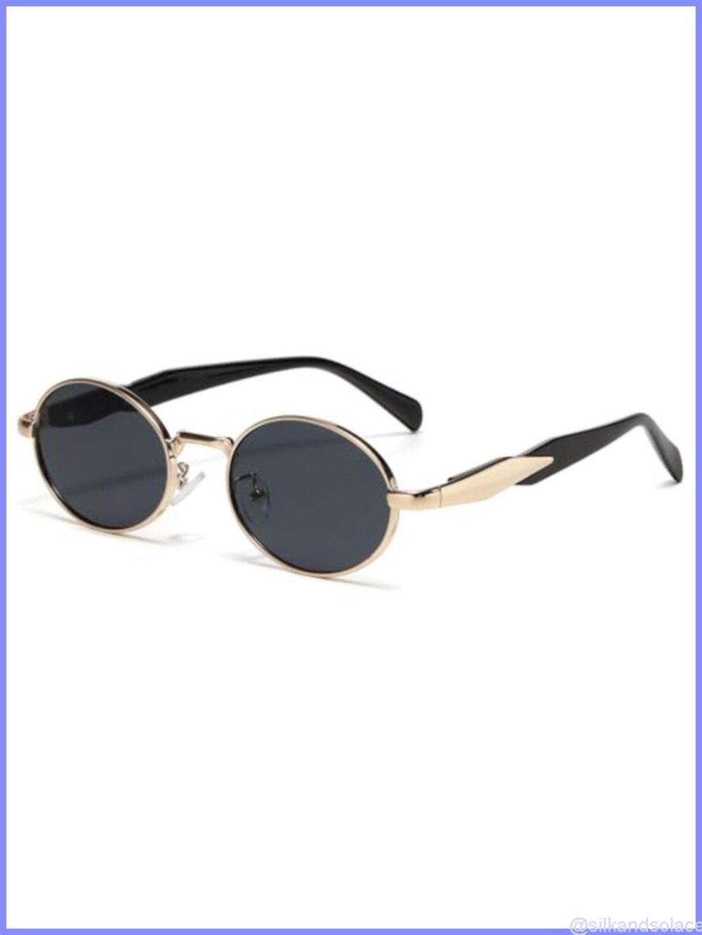 Retro Oval Sunglasses Metal Frame 100% UV Protection Unisex Full Frame